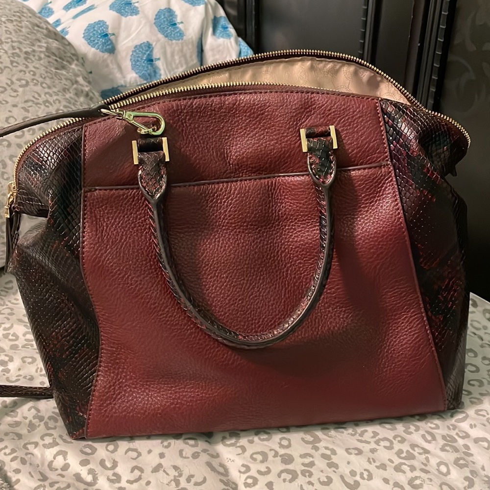 Michael kors burgundy snake print tote - Picture 3 of 4